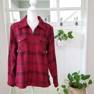 Women's Classic Woolrich Red & Black Plaid Zip Up Jacket